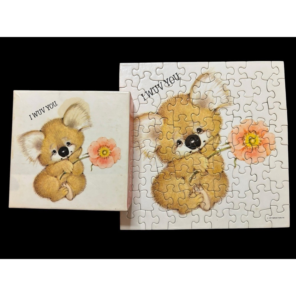1977 Vintage Springbok Mini Jigsaw Puzzle 'I WUV YOU' Koala